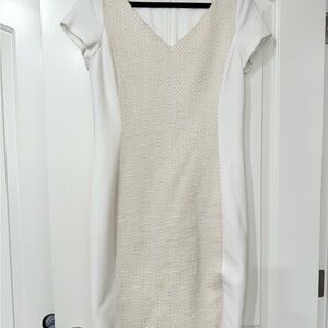 Etcetera Cream Textured Midi Dress